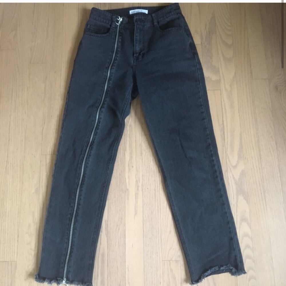 Zara black Jeans zip up